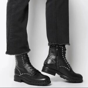 ASH Wolf Studded Leather Combat Boots